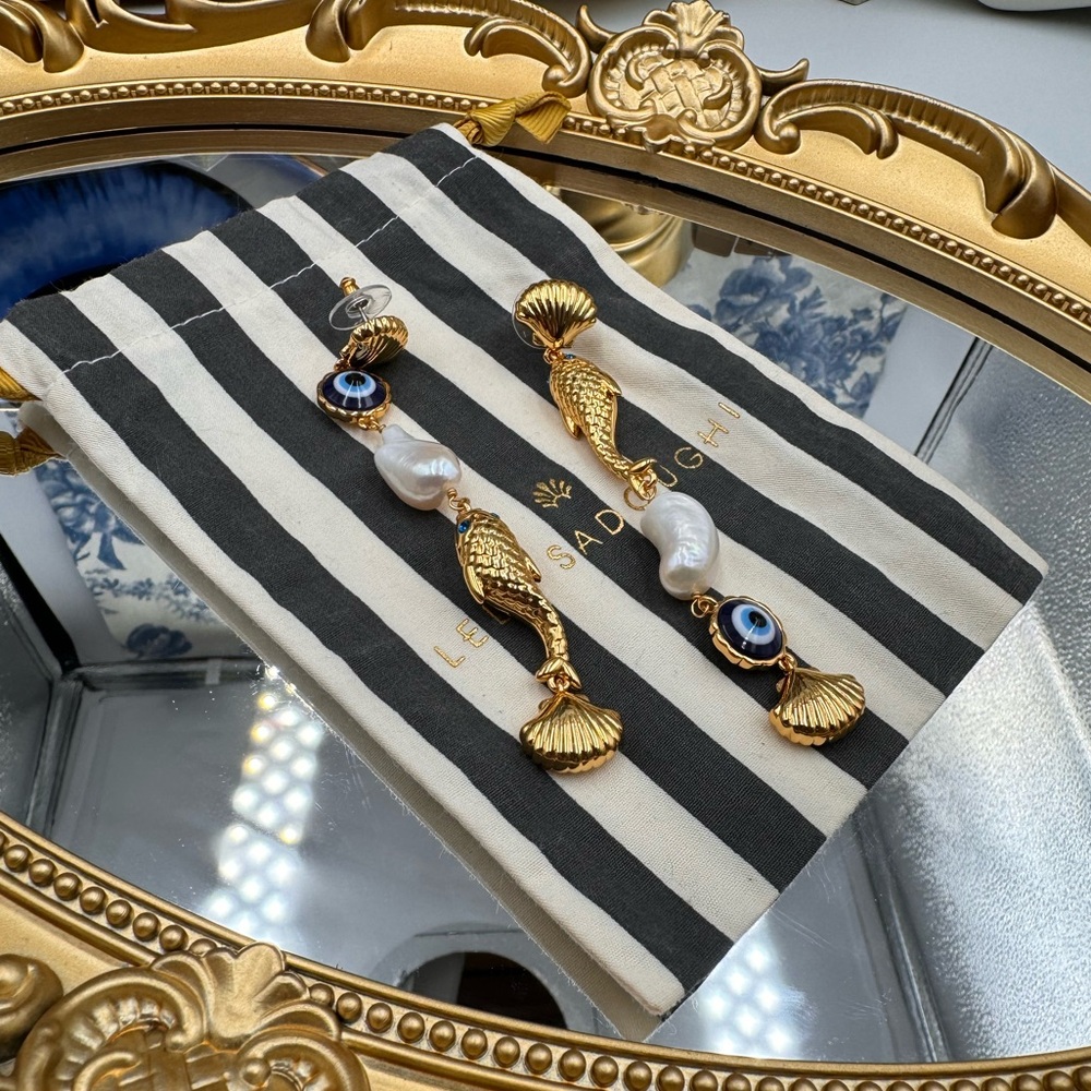 🆕 LELE SADOUGHI 🧿 NWOT La Mer Pearly Liner Earrings - Evil Eye - Picture 17 of 17